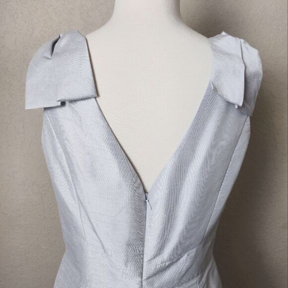 Alfred Sung Dupioni Cocktail Mini Dress Dove Gray Size 8 - Picture 7 of 10